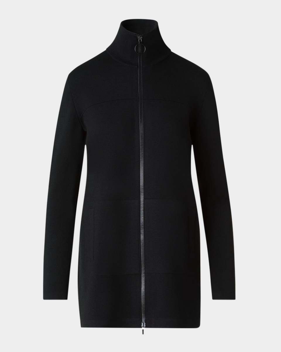 Merino Wool Milano Knit Zip Cardigan